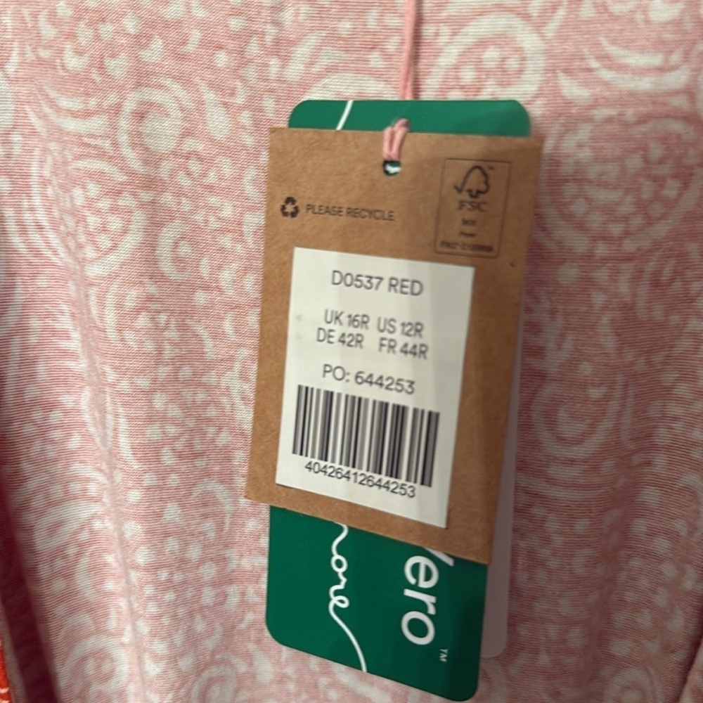 NWT Boden Abstract Pattern Wrap Dress 12R - Picture 6 of 6